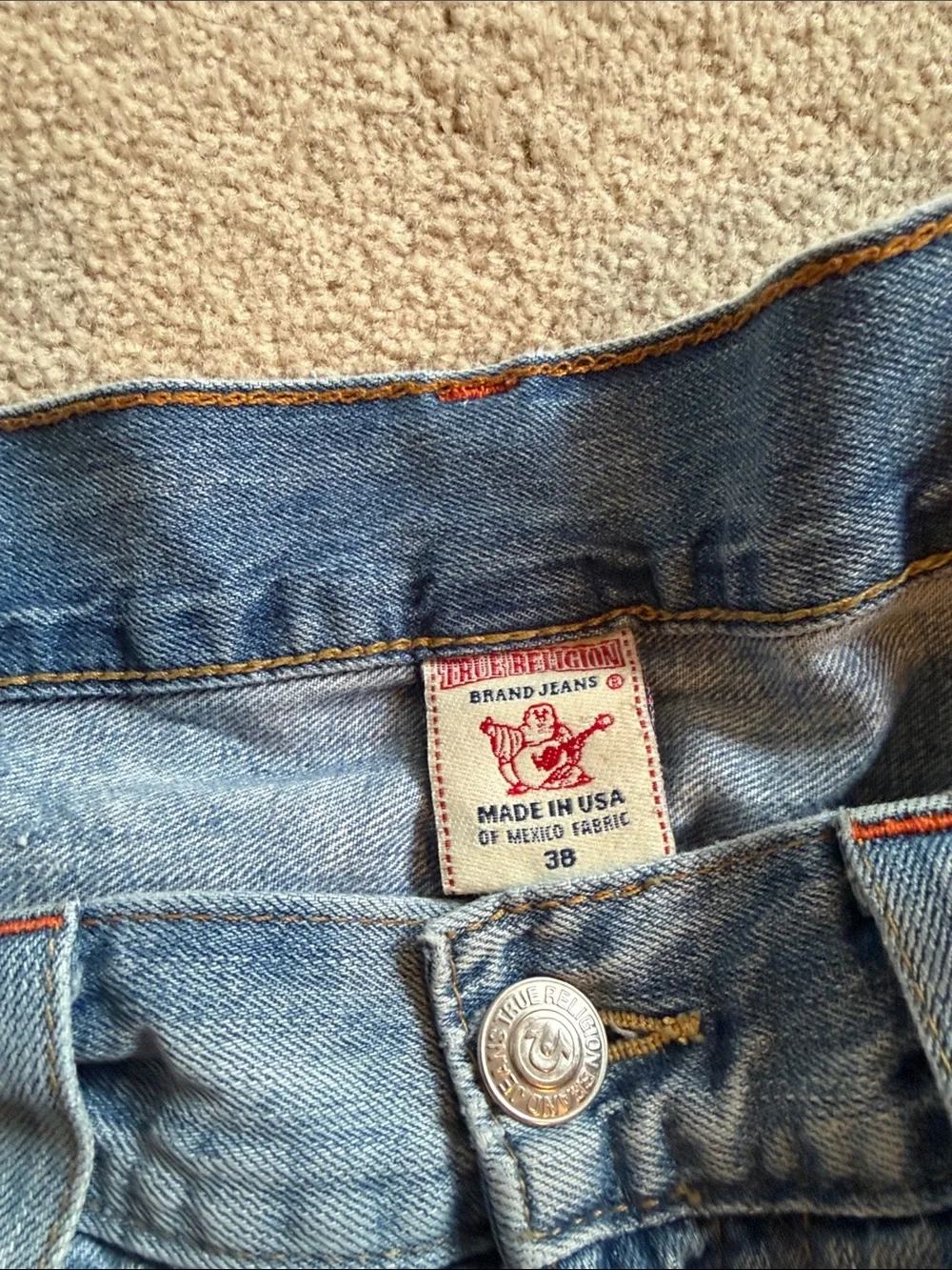True Religion Light Blue Straight Jeans